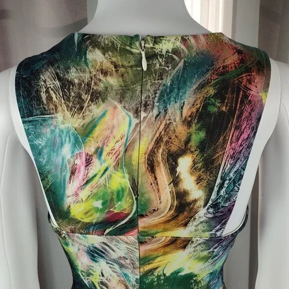 Forever 21 Womens Galaxy Printed Graphic Colorful Fit & Flare Mini Dress Size M - Picture 5 of 11